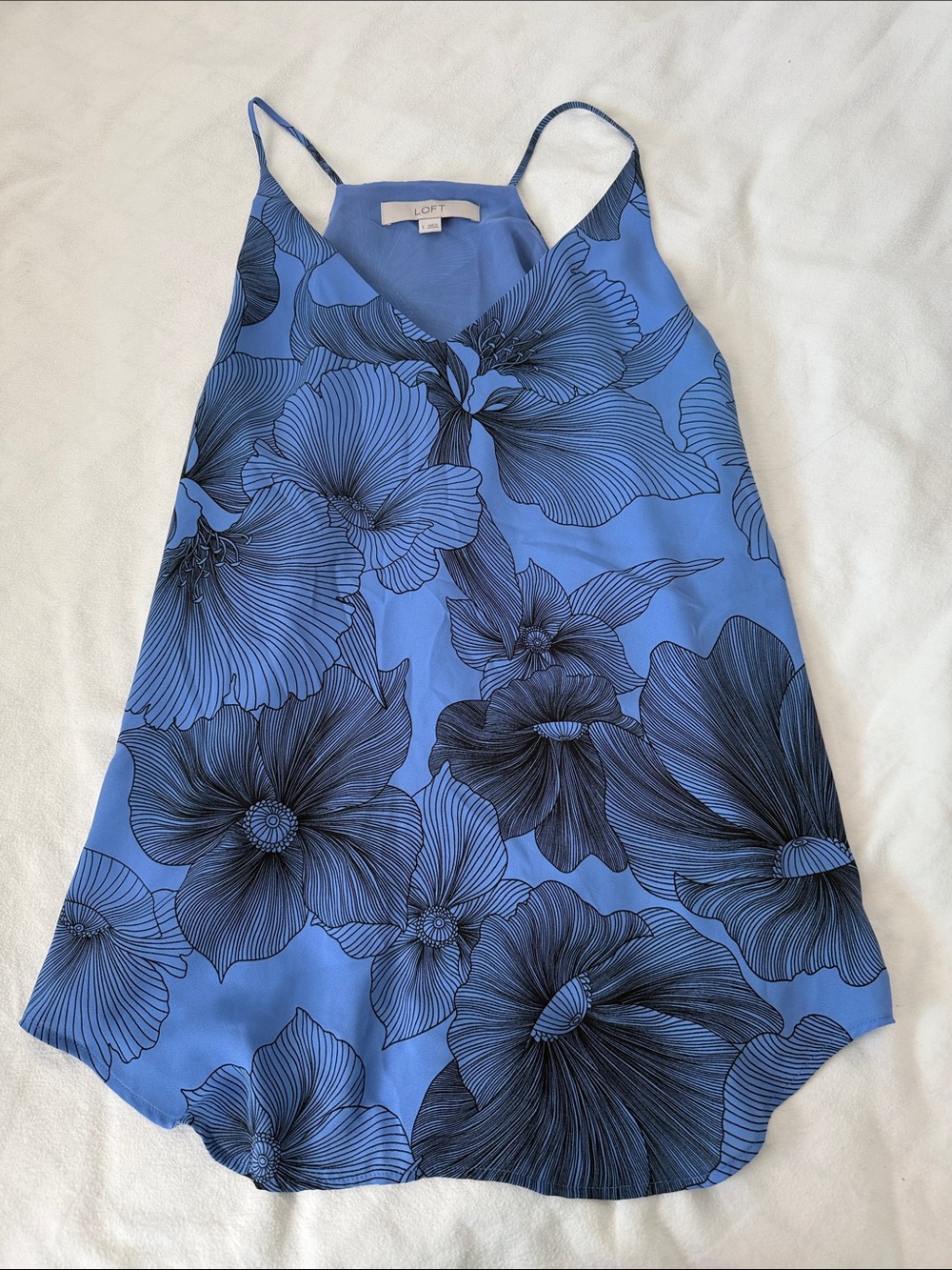 LOFT Blue Floral Spaghetti-Strap Camisole